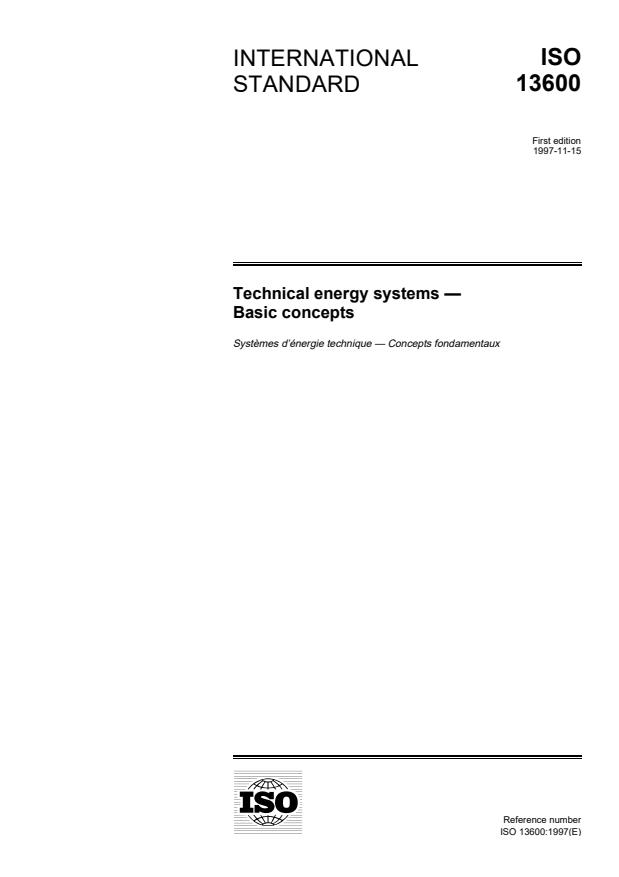 ISO 13600:1997 - Technical energy systems -- Basic concepts