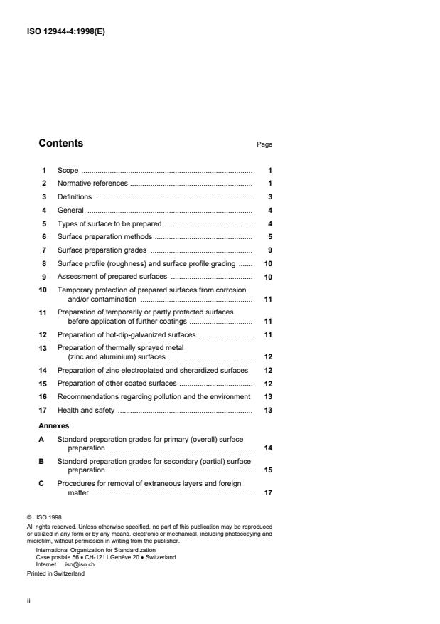 ISO 12944-4:1998 ISO 12944-4:1998 - Paints and varnishes -- Corrosion protection of steel structures by protective paint systems - Page 2 preview