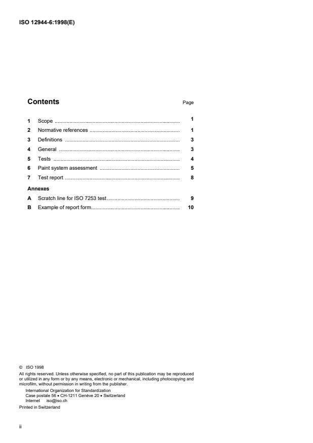 ISO 12944-6:1998 ISO 12944-6:1998 - Paints and varnishes -- Corrosion protection of steel structures by protective paint systems - Page 2 preview