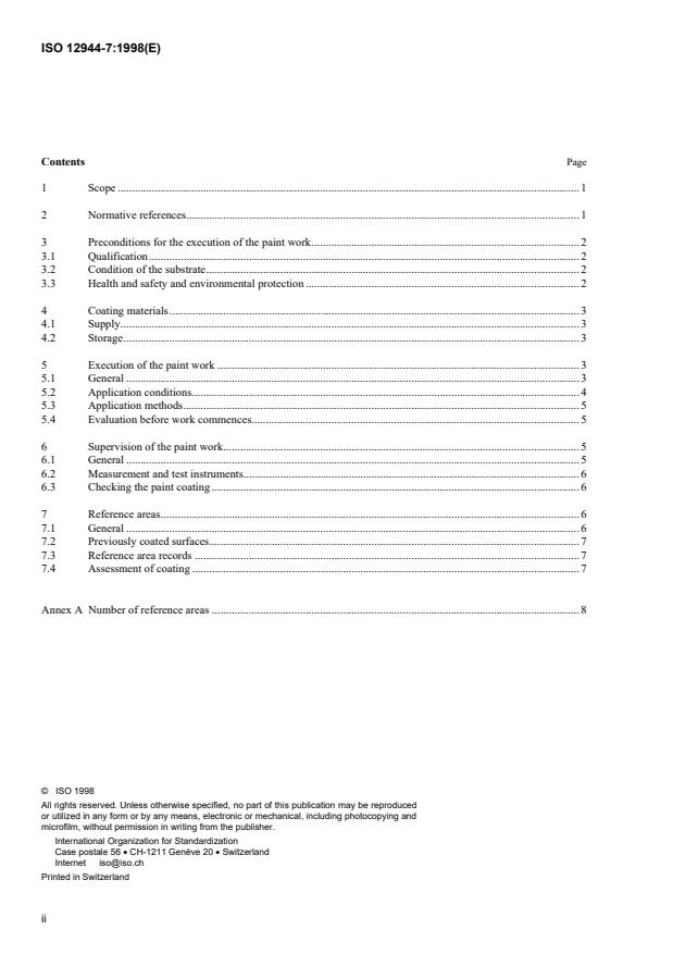 ISO 12944-7:1998 ISO 12944-7:1998 - Paints and varnishes -- Corrosion protection of steel structures by protective paint systems - Page 2 preview