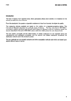 SIST ISO 3550-2:1998 ISO 3550-2:1997 - Cigarettes — Determination of loss of tobacco from the ends — Part 2: Method using a rotating cubic box (sismelatophore)
Released:9/4/1997 - Page 3 preview