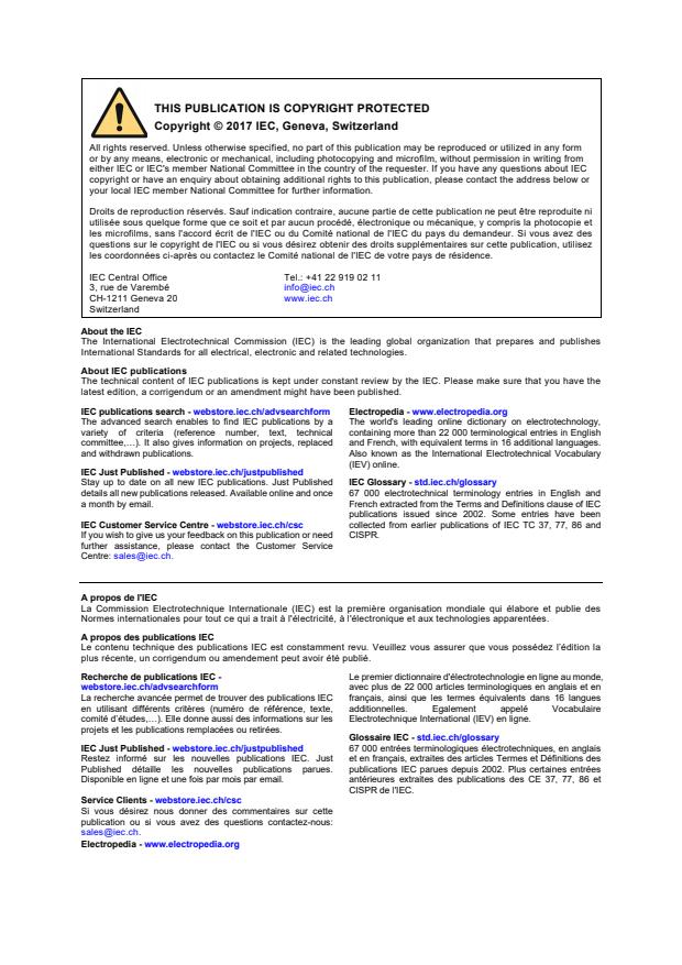 IEC 60793-1-61:2017 IEC 60793-1-61:2017 - Optical fibres - Part 1-61: Measurement methods and test procedures - Polarization crosstalk - Page 2 preview