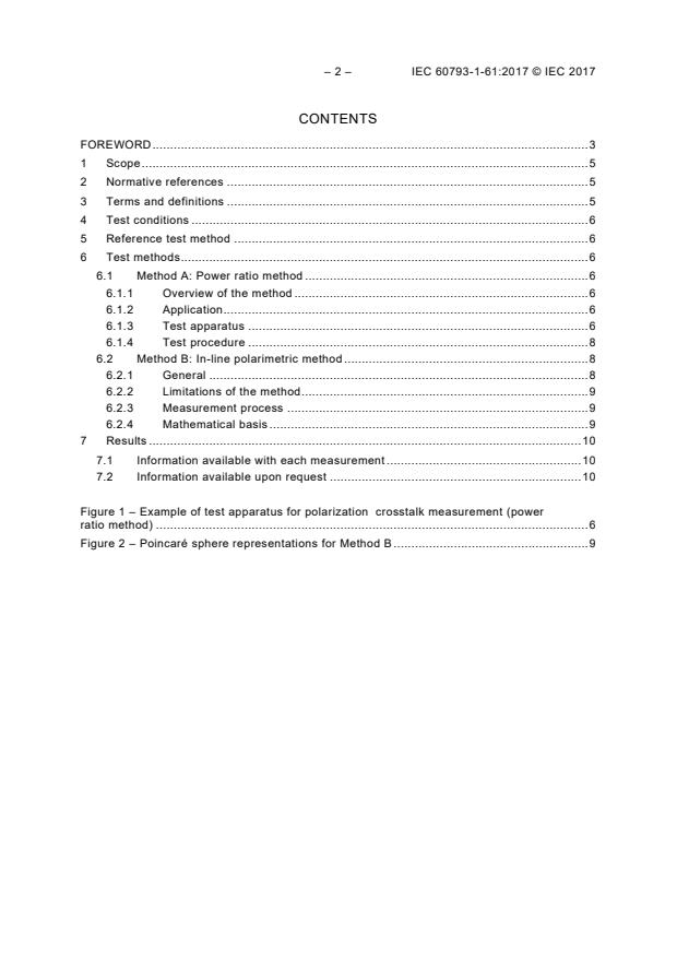 IEC 60793-1-61:2017 IEC 60793-1-61:2017 - Optical fibres - Part 1-61: Measurement methods and test procedures - Polarization crosstalk - Page 4 preview