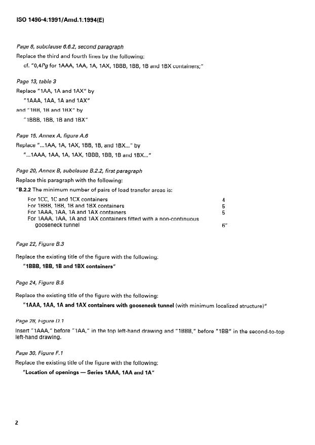 ISO 1496-4:1991/Amd 1:1994 ISO 1496-4:1991/Amd 1:1994 - 1AAA and 1BBB containers - Page 4 preview