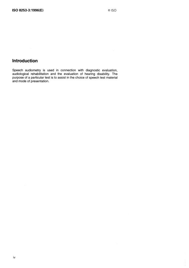 ISO 8253-3:1996 ISO 8253-3:1996 - Acoustics -- Audiometric test methods - Page 4 preview