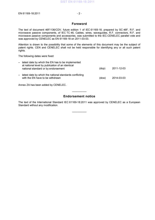SIST EN 61169-18:2011 SIST EN 61169-18:2011 - Page 4 preview
