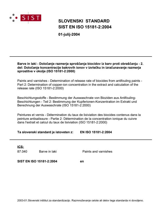 EN ISO 15181-2:2004 EN ISO 15181-2:2004 - Page 1 preview