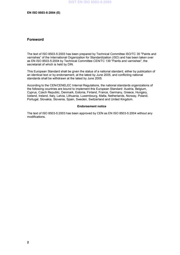 EN ISO 8503-5:2004 EN ISO 8503-5:2005 - Page 4 preview