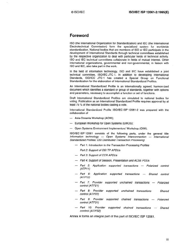 ISO/IEC ISP 12061-2:1995 - Information technology -- Open Systems Interconnection -- International Standardized Profiles: OSI Distributed Transaction Processing