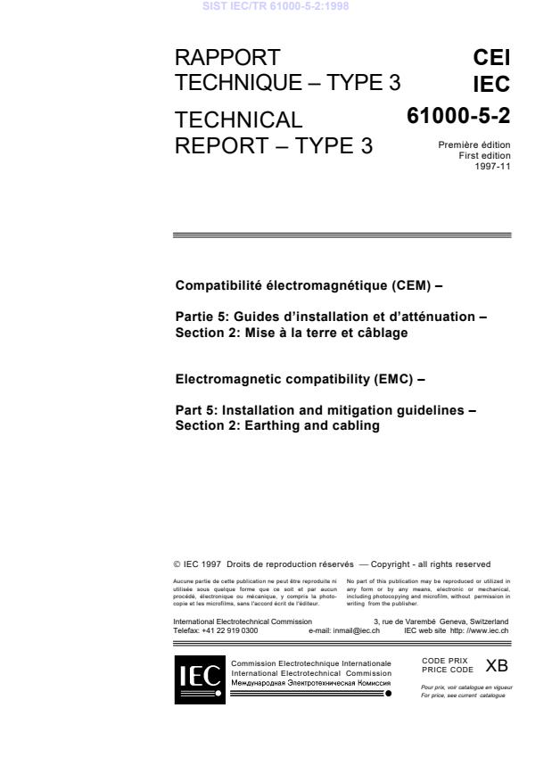IEC/TR 61000-5-2:1998