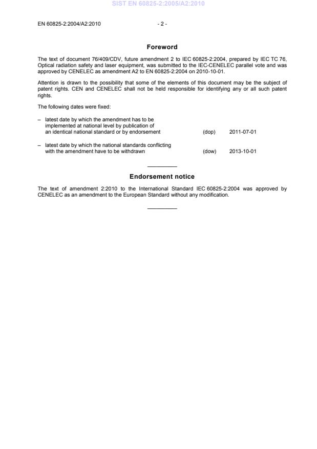 EN 60825-2:2004/A2:2010 EN 60825-2:2005/A2:2010 - Page 4 preview