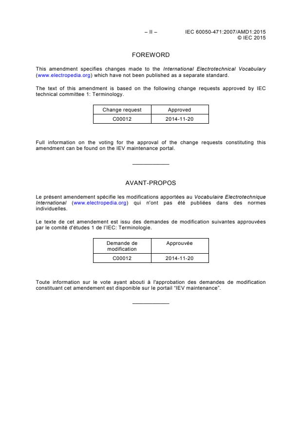IEC 60050-471:2007/AMD1:2015 IEC 60050-471:2007/AMD1:2015 - Amendment 1 - International Electrotechnical Vocabulary (IEV) - Part 471: Insulators - Page 4 preview