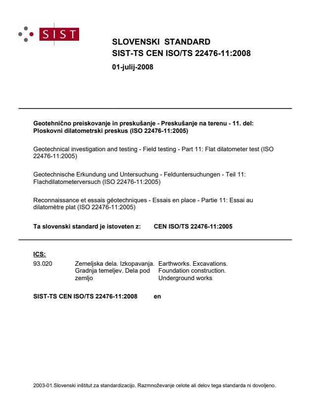 TS CEN ISO/TS 22476-11:2008