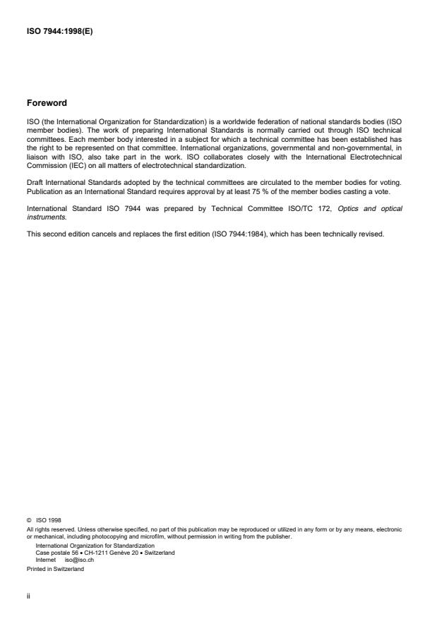 ISO 7944:1998 ISO 7944:1998 - Optics and optical instruments -- Reference wavelengths - Page 2 preview