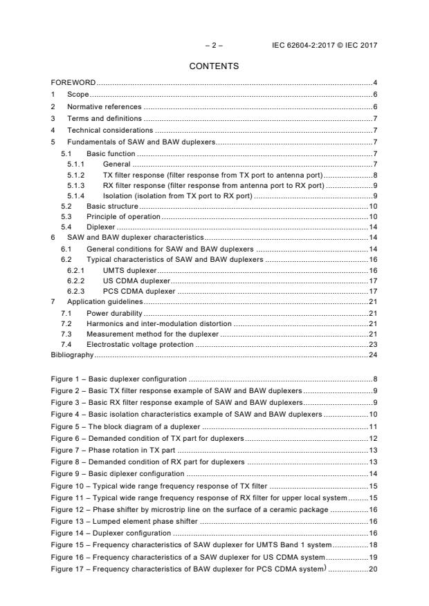 IEC 62604-2:2017 IEC 62604-2:2017 - Surface acoustic wave (SAW) and bulk acoustic wave (BAW) duplexers of assessed quality - Part 2: Guidelines for the use - Page 4 preview