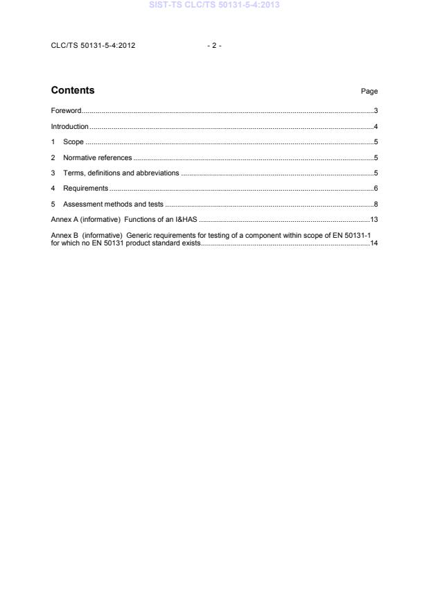 SIST-TS CLC/TS 50131-5-4:2013 SIST-TS CLC/TS 50131-5-4:2013 - Page 4 preview