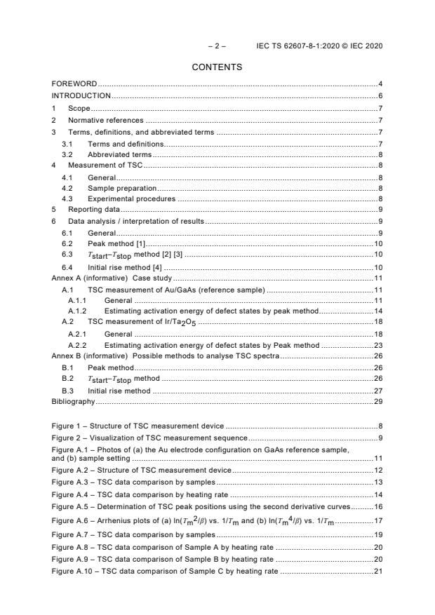 IEC TS 62607-8-1:2020 IEC TS 62607-8-1:2020 - Nanomanufacturing - Key control characteristics - Part 8-1: Nano-enabled metal-oxide interfacial devices - Test method for defect states by thermally stimulated current - Page 4 preview