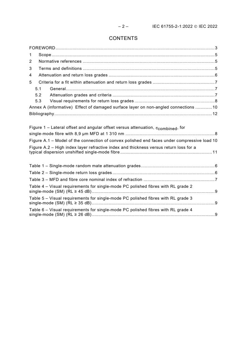 IEC 61755-2-1:2022 IEC 61755-2-1:2022 - Fibre optic interconnecting devices and passive components - Connector optical interfaces for single-mode fibres - Part 2-1: Connection parameters of dispersion unshifted physically contacting fibres - Non-angled - Page 4 preview