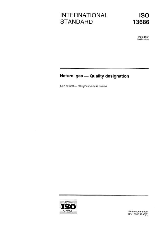 ISO 13686:1998 - Natural gas -- Quality designation