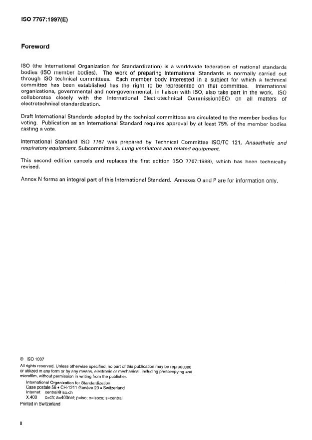ISO 7767:1997 ISO 7767:1997 - Oxygen monitors for monitoring patient breathing mixtures -- Safety requirements - Page 2 preview