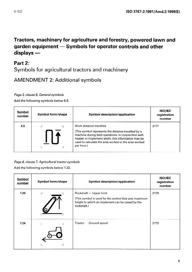 ISO 3767-2:1991/Amd 2:1998 - Additional symbols