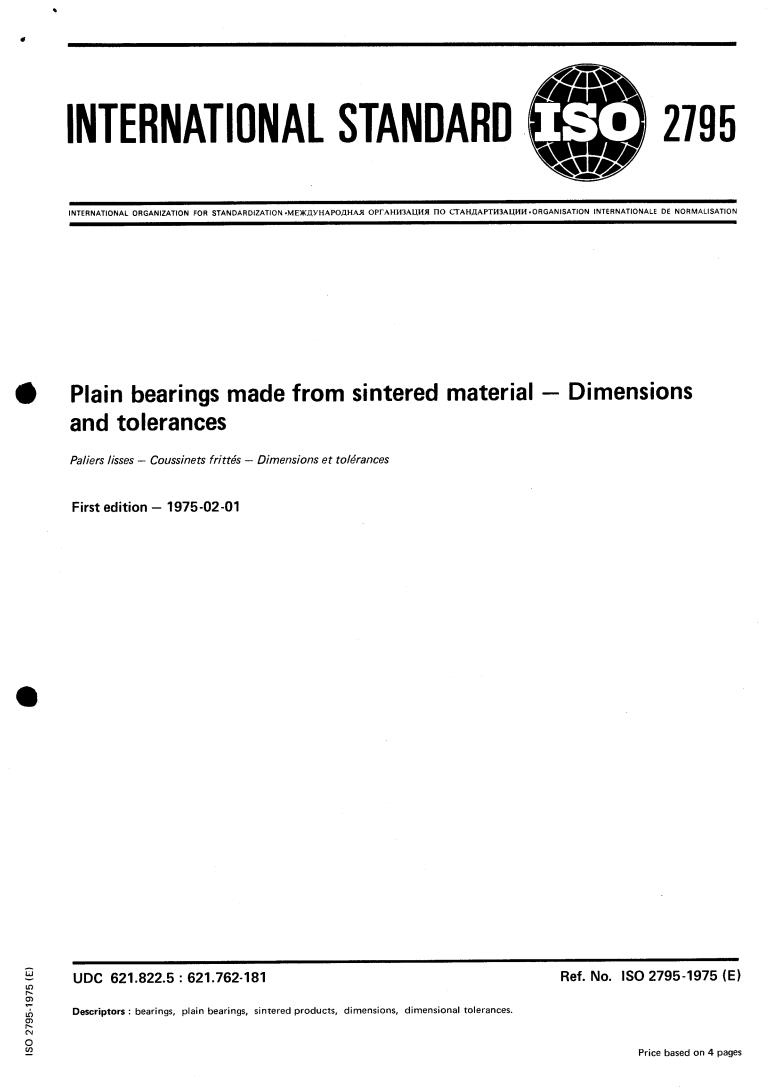 ISO 2795:1975 - Title missing - Legacy paper document
Released:1/1/1975