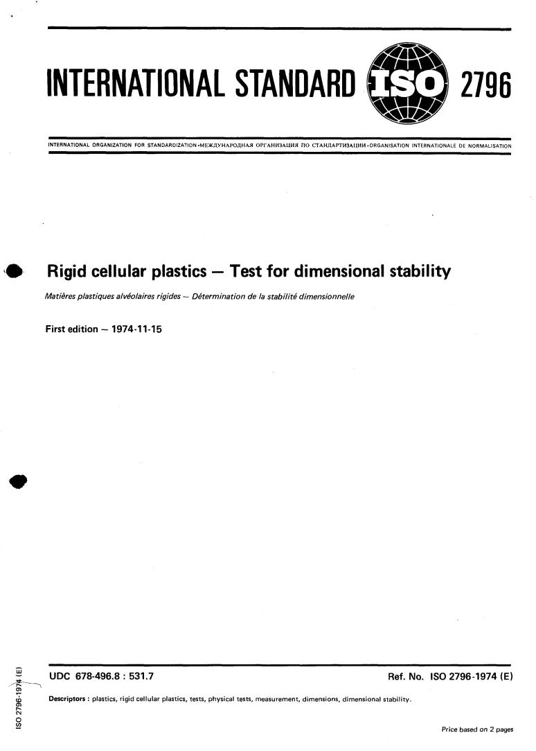 ISO 2796:1974 - Title missing - Legacy paper document
Released:1/1/1974