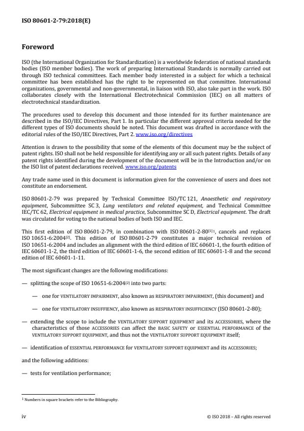 ISO 80601-2-79:2018 ISO 80601-2-79:2018 - Medical electrical equipment - Part 2-79: Particular requirements for basic safety and essential performance of ventilatory support equipment for ventilatory impairment - Page 4 preview