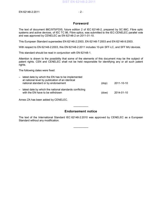 SIST EN 62148-2:2011 SIST EN 62148-2:2011 - Page 4 preview
