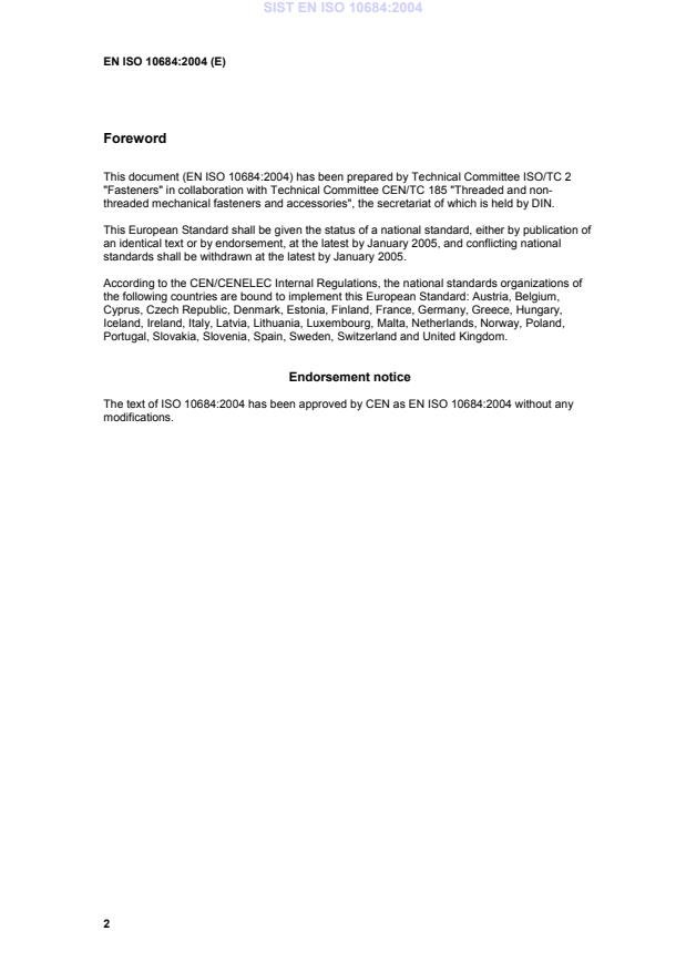 SIST EN ISO 10684:2004 SIST EN ISO 10684:2004 - Page 4 preview