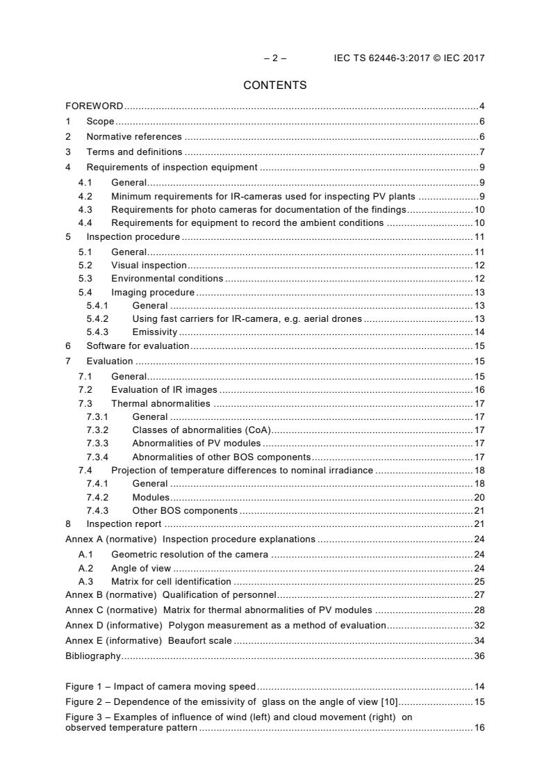 IEC TS 62446-3:2017 IEC TS 62446-3:2017 - Photovoltaic (PV) systems - Requirements for testing, documentation and maintenance - Part 3: Photovoltaic modules and plants - Outdoor infrared thermography - Page 4 preview