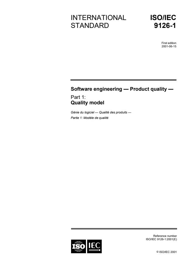 ISO/IEC 9126-1:2001 - Software engineering -- Product quality