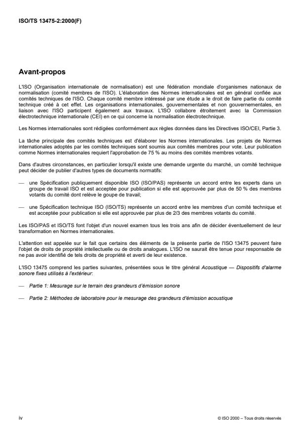 ISO/TS 13475-2:2000 ISO/TS 13475-2:2000 - Acoustique -- Dispositifs d'alarme sonore fixes utilisés a l'extérieur - Page 4 preview