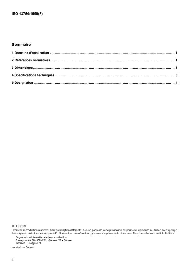 ISO 13754:1999 ISO 13754:1999 - Matériel pour l'industrie textile -- Écrous hexagonaux et écrous fendus pour les broches de filature et de retordage - Page 2 preview
