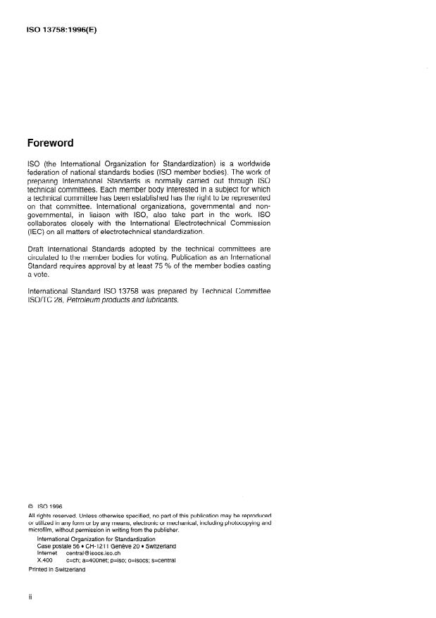 ISO 13758:1996 ISO 13758:1996 - Liquefied petroleum gases -- Assessment of the dryness of propane -- Valve freeze method - Page 2 preview