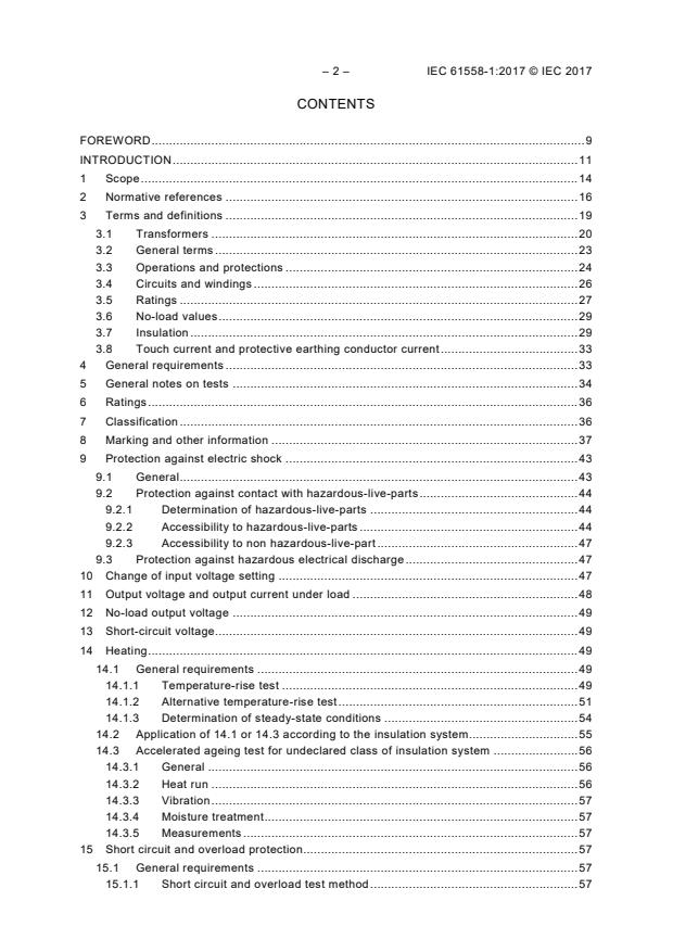 IEC 61558-1:2017 IEC 61558-1:2017 - Safety of transformers, reactors, power supply units and combinations thereof - Part 1: General requirements and tests - Page 4 preview