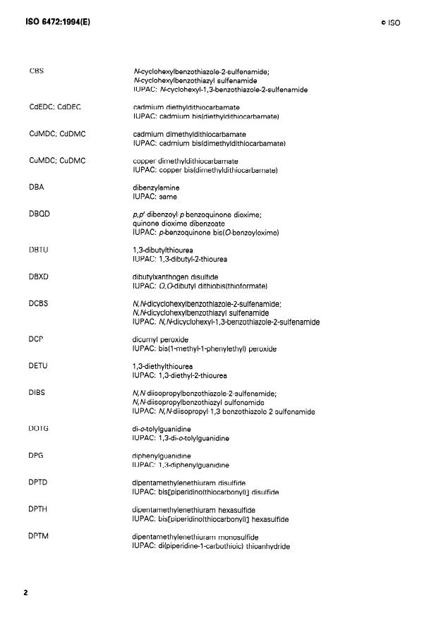 ISO 6472:1994 ISO 6472:1994 - Rubber compounding ingredients -- Abbreviations - Page 4 preview