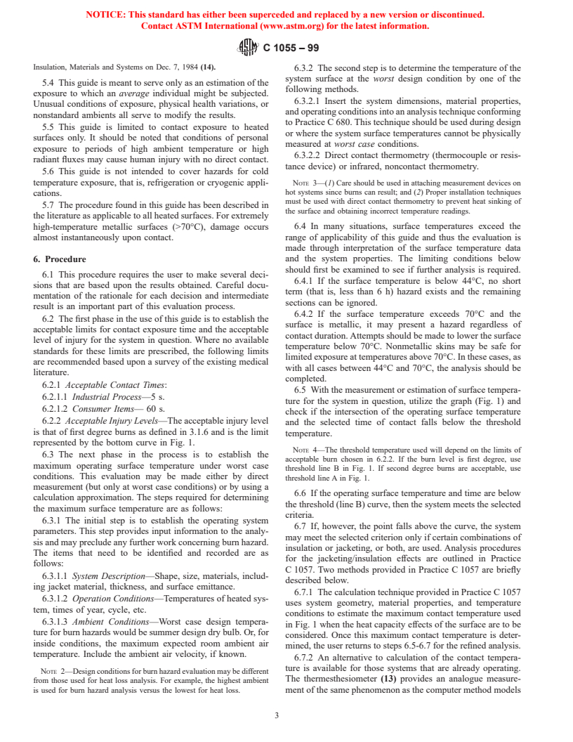 ASTM C1055-99 - Standard Guide for Heated System Surface Conditions That Produce Contact Burn Injuries