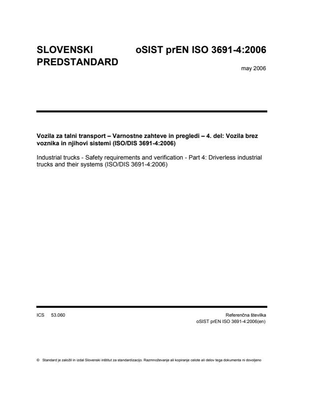 prEN ISO 3691-4:2006