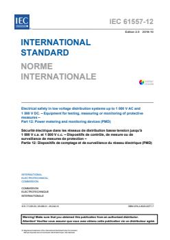 IEC 61557-12:2018 - Electrical safety in low voltage distribution systems up to 1 000 V AC and 1 500 V DC - Equipment for testing, measuring or monitoring of protective measures - Part 12: Power metering and monitoring devices (PMD) - Page 3 preview