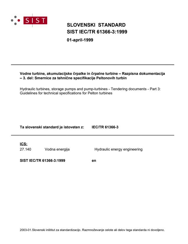 SIST IEC/TR 61366-3:1999