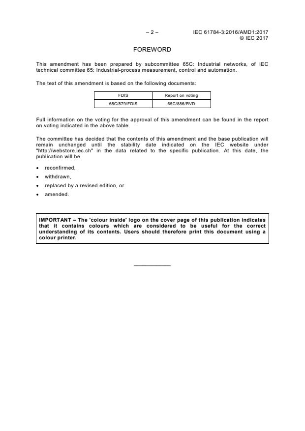 IEC 61784-3:2016/AMD1:2017 IEC 61784-3:2016/AMD1:2017 - Amendment 1 - Industrial communication networks - Profiles - Part 3: Functional safety fieldbuses - General rules and profile definitions - Page 4 preview