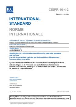 CISPR 16-4-2:2011/AMD2:2018 - Amendment 2 - Specification for radio disturbance and immunity measuring apparatus and methods - Part 4-2: Uncertainties, statistics and limit modelling - Measurement instrumentation uncertainty - Page 3 preview