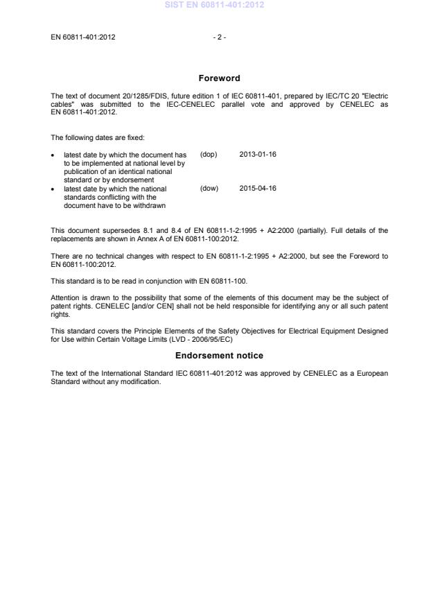SIST EN 60811-401:2012 SIST EN 60811-401:2012 - Page 4 preview