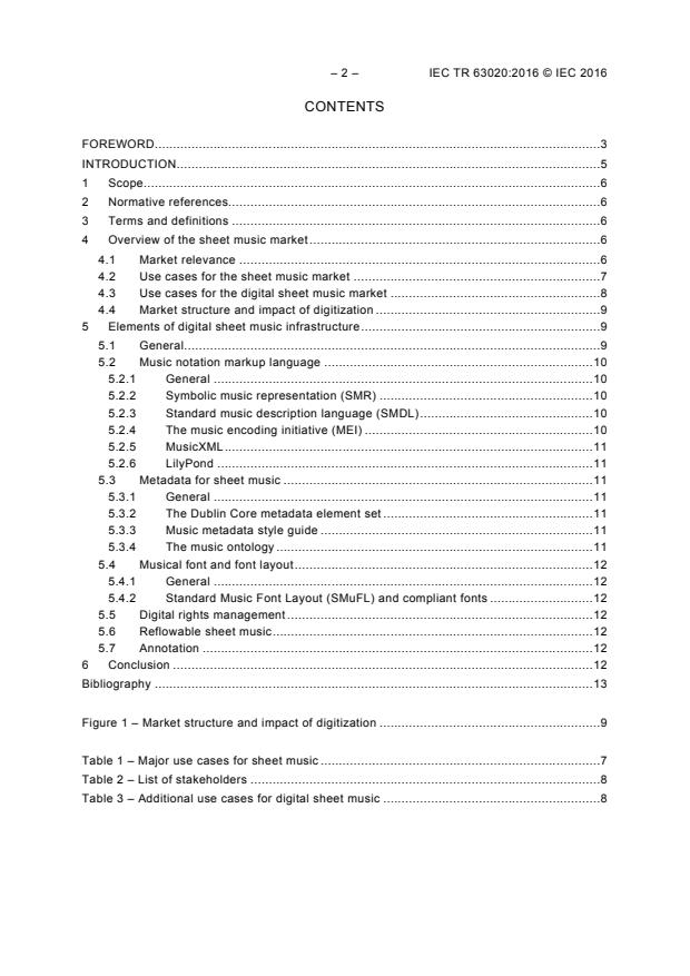 IEC TR 63020:2016 IEC TR 63020:2016 - Digital sheet music - Market, use cases, and related technologies - Page 4 preview