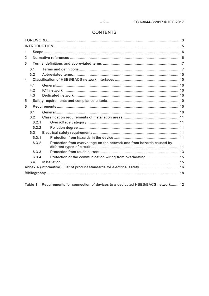 IEC 63044-3:2017 IEC 63044-3:2017 - Home and Building Electronic Systems (HBES) and Building Automation and Control Systems (BACS) - Part 3: Electrical safety requirements - Page 4 preview