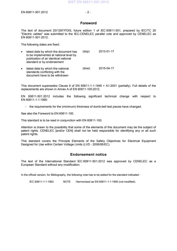 SIST EN 60811-501:2012 SIST EN 60811-501:2012 - Page 4 preview