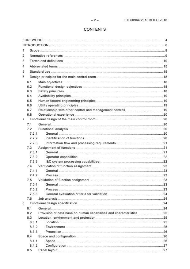 IEC 60964:2018 IEC 60964:2018 - Nuclear power plants - Control rooms - Design - Page 4 preview