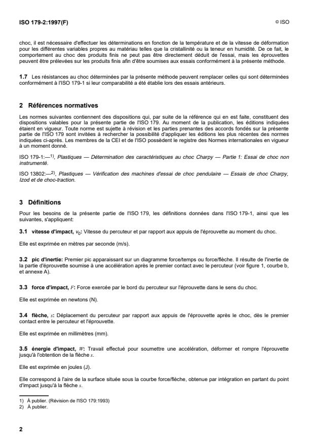 ISO 179-2:1997 ISO 179-2:1997 - Plastiques -- Détermination des caractéristiques au choc Charpy - Page 4 preview