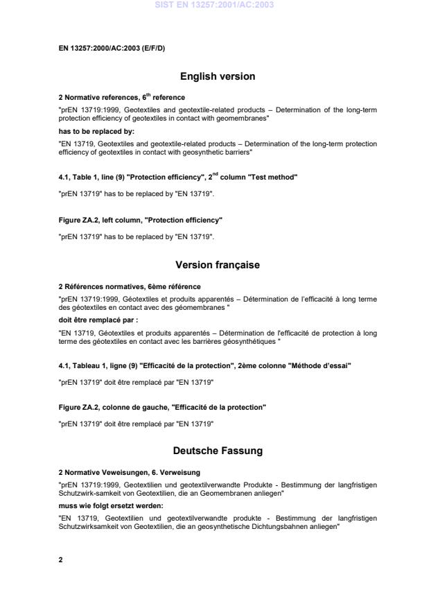 EN 13257:2000/AC:2003 EN 13257:2001/AC:2003 - Page 4 preview